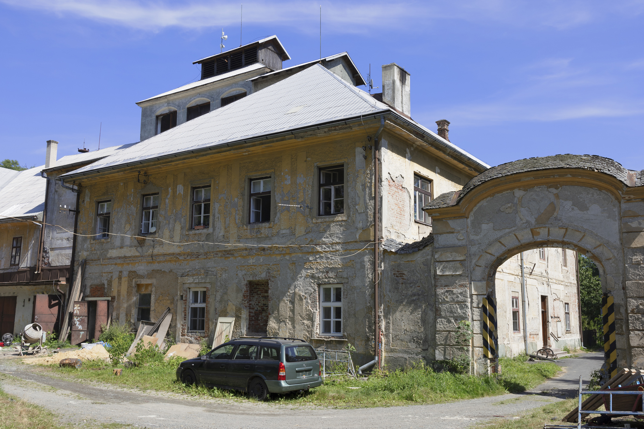 Building of the historical brewery, Janovice, Rýmařov, Czech Republic, Czechia